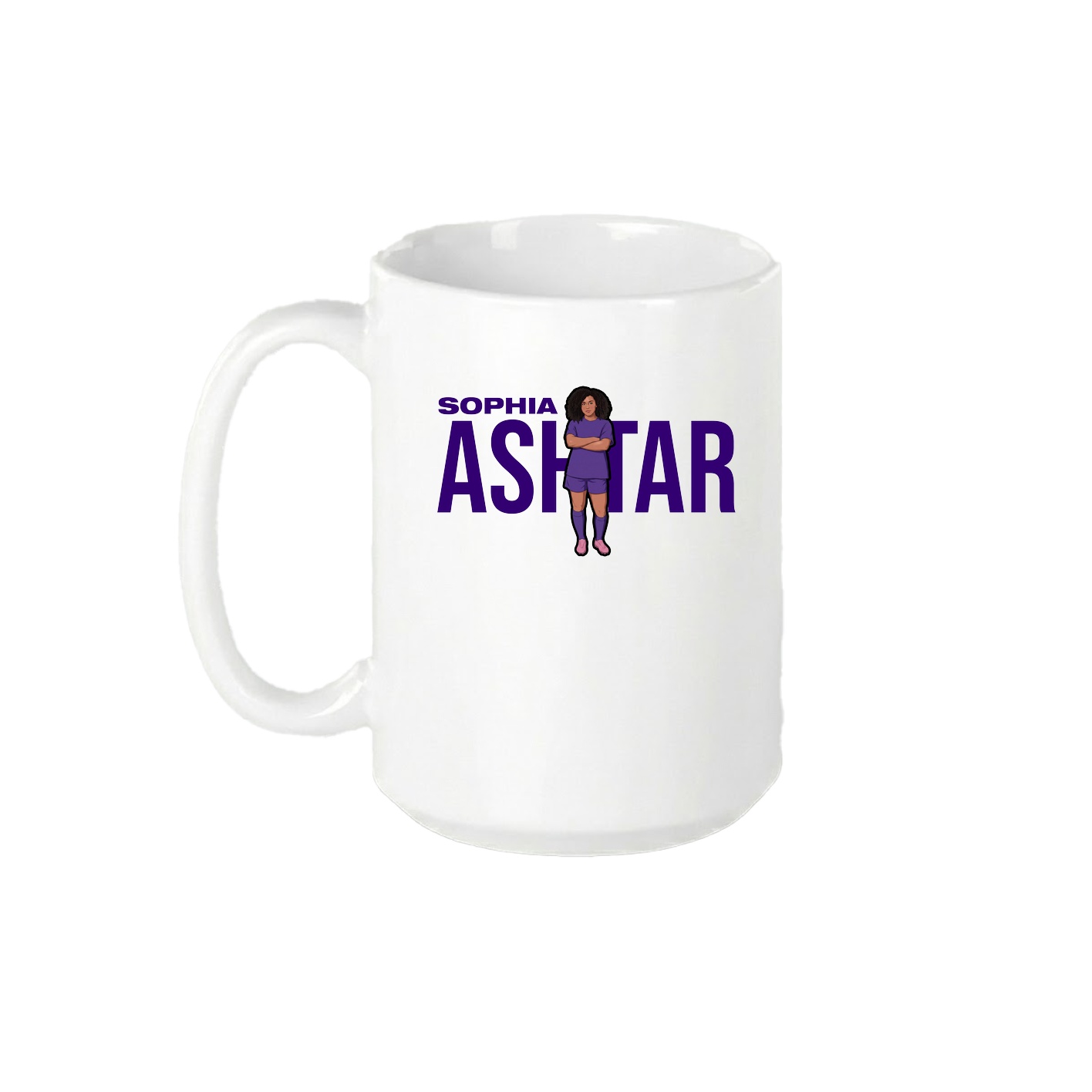15oz Coffee Mug — Player Name in White