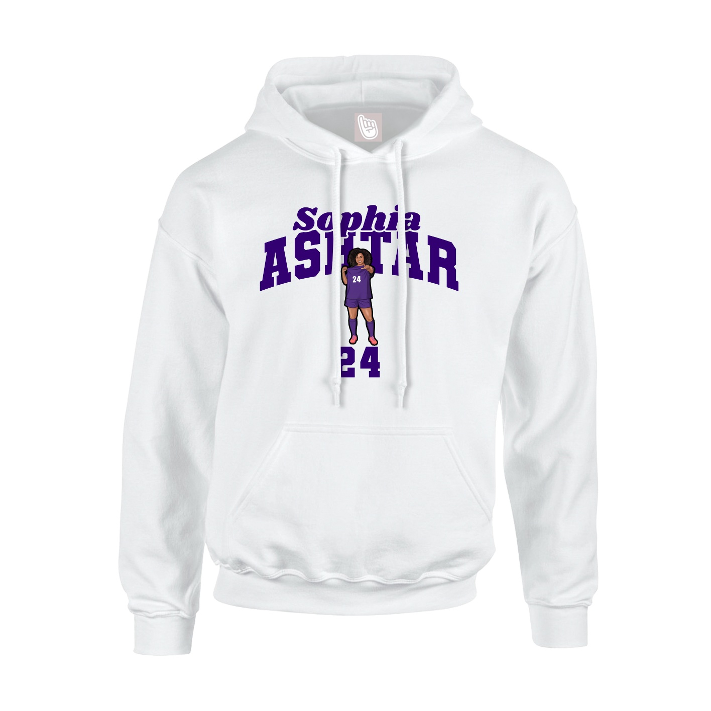 Youth Hoodie — Signature Arch in White