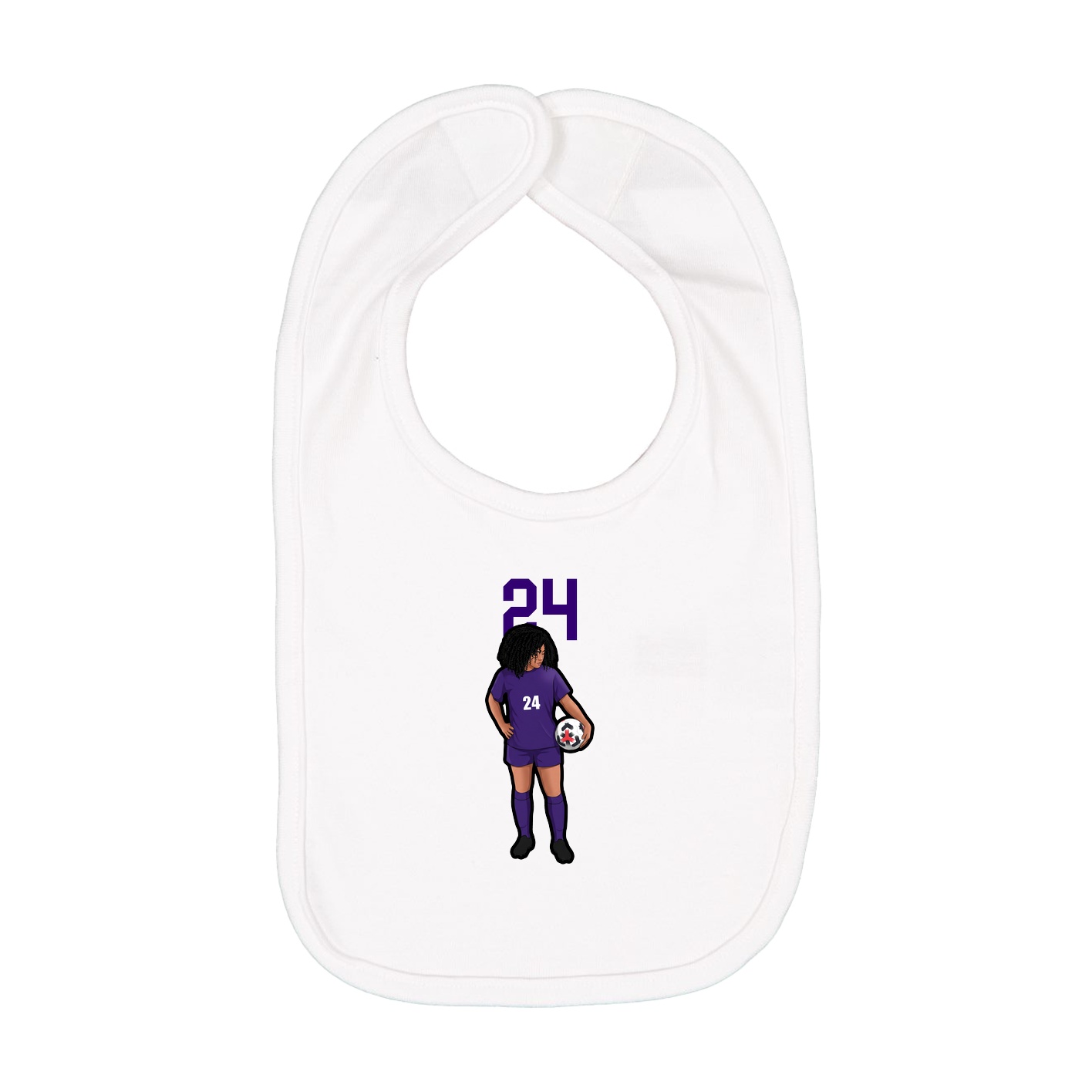 Infant Bib — Number Top in White