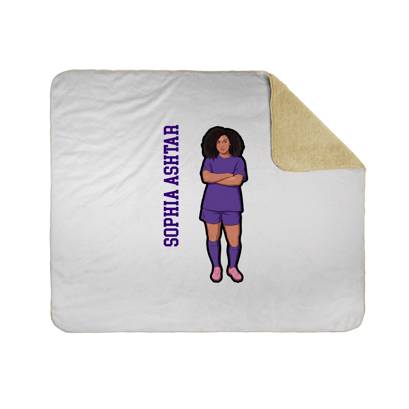 Throw Blanket — Name Vertical in White