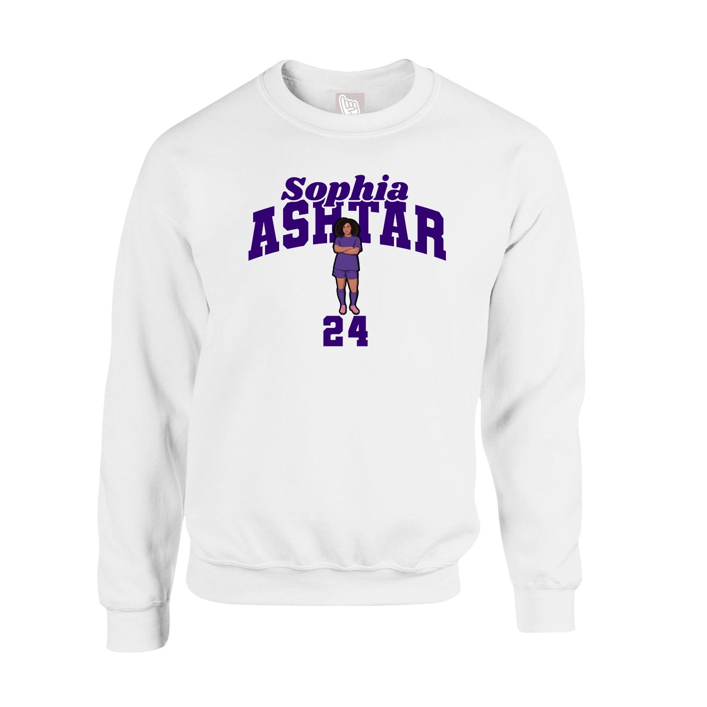 Fleece Crew — Signature Arch in White