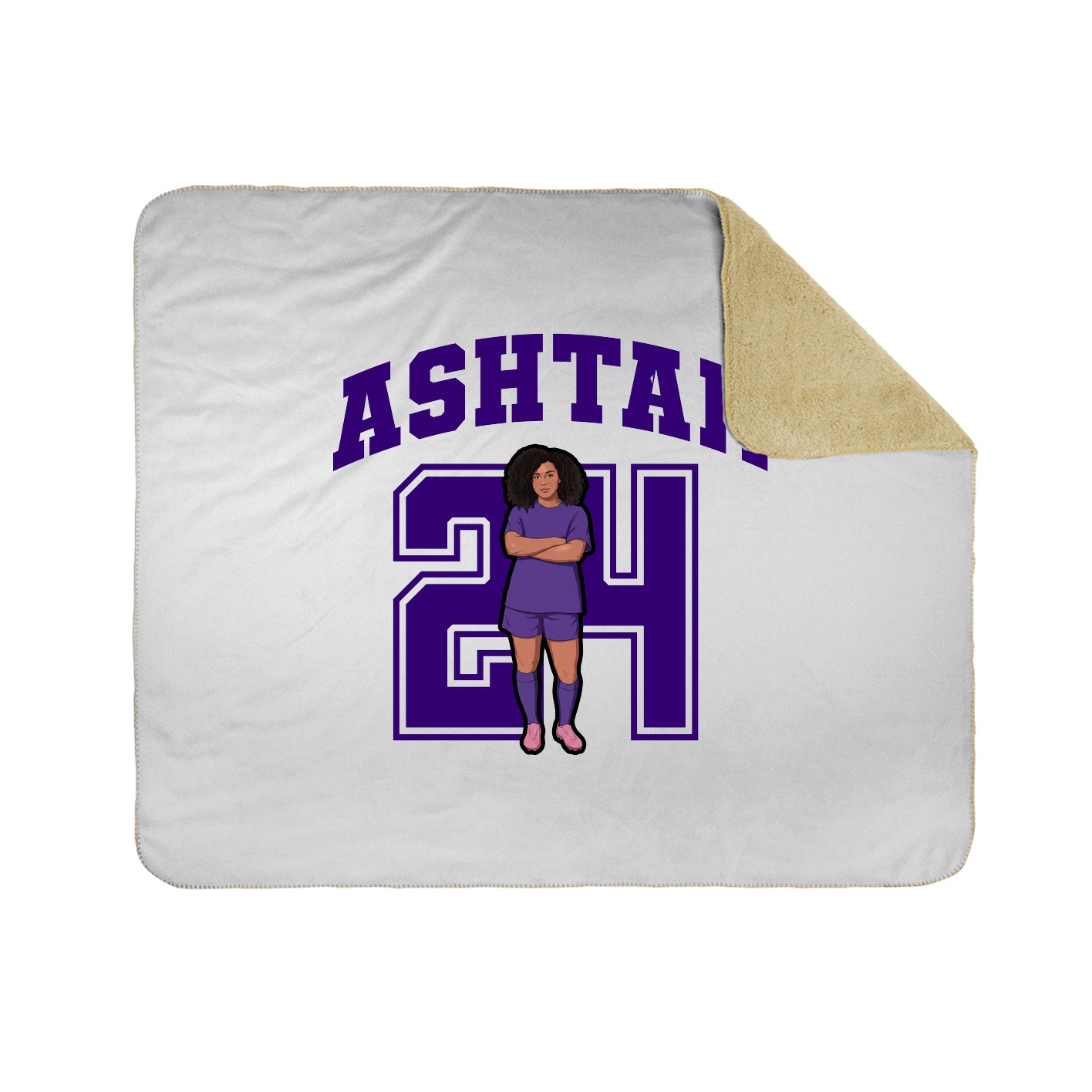 Throw Blanket — Number in White
