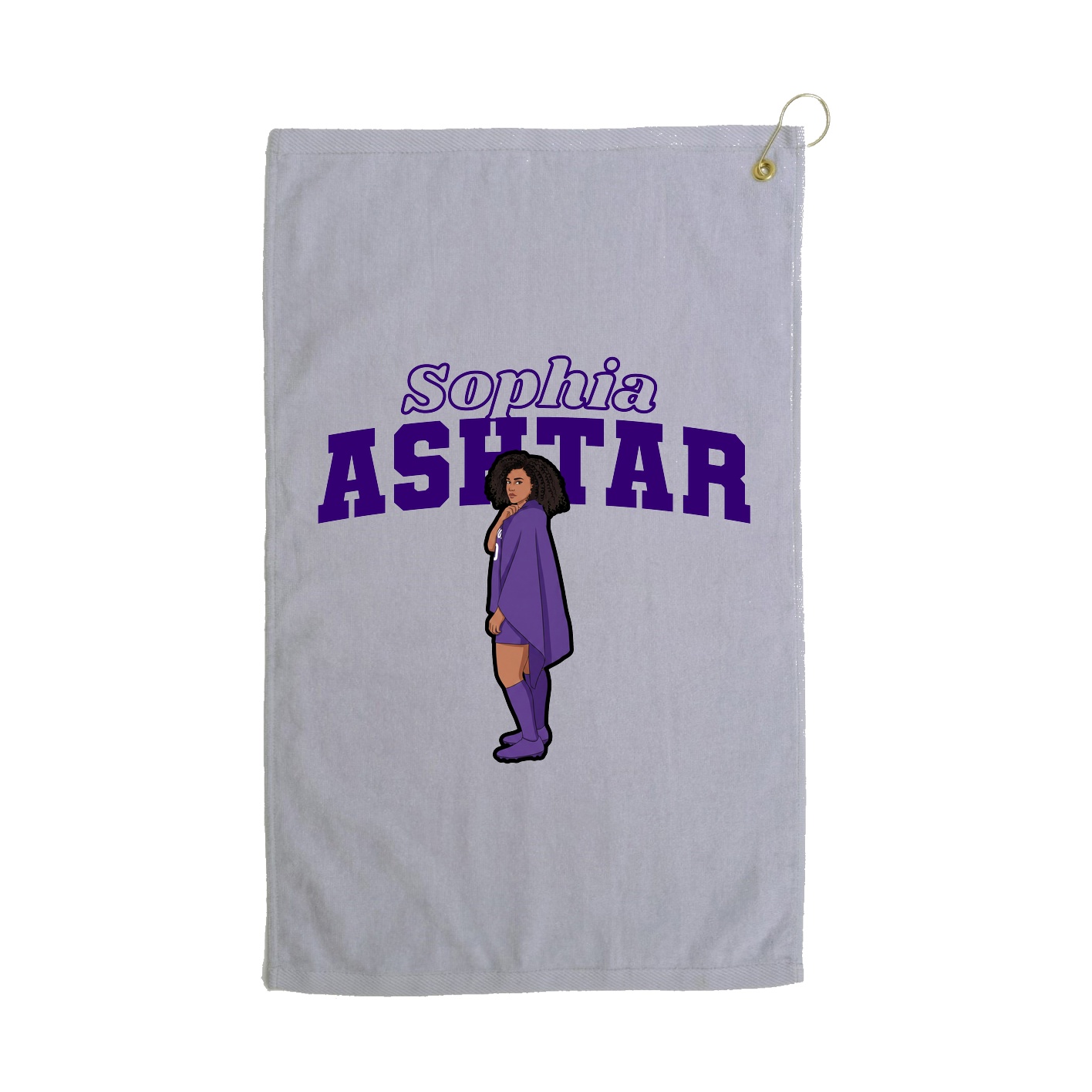 Golf Towel — Name Arch in Grey