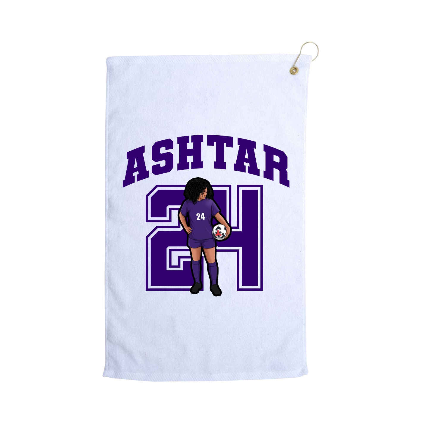Golf Towel — Number in White