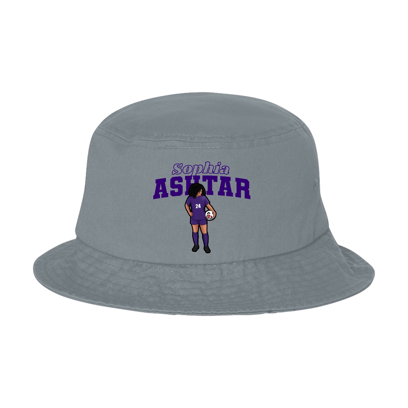 Bucket Cap — Name Arch in Grey