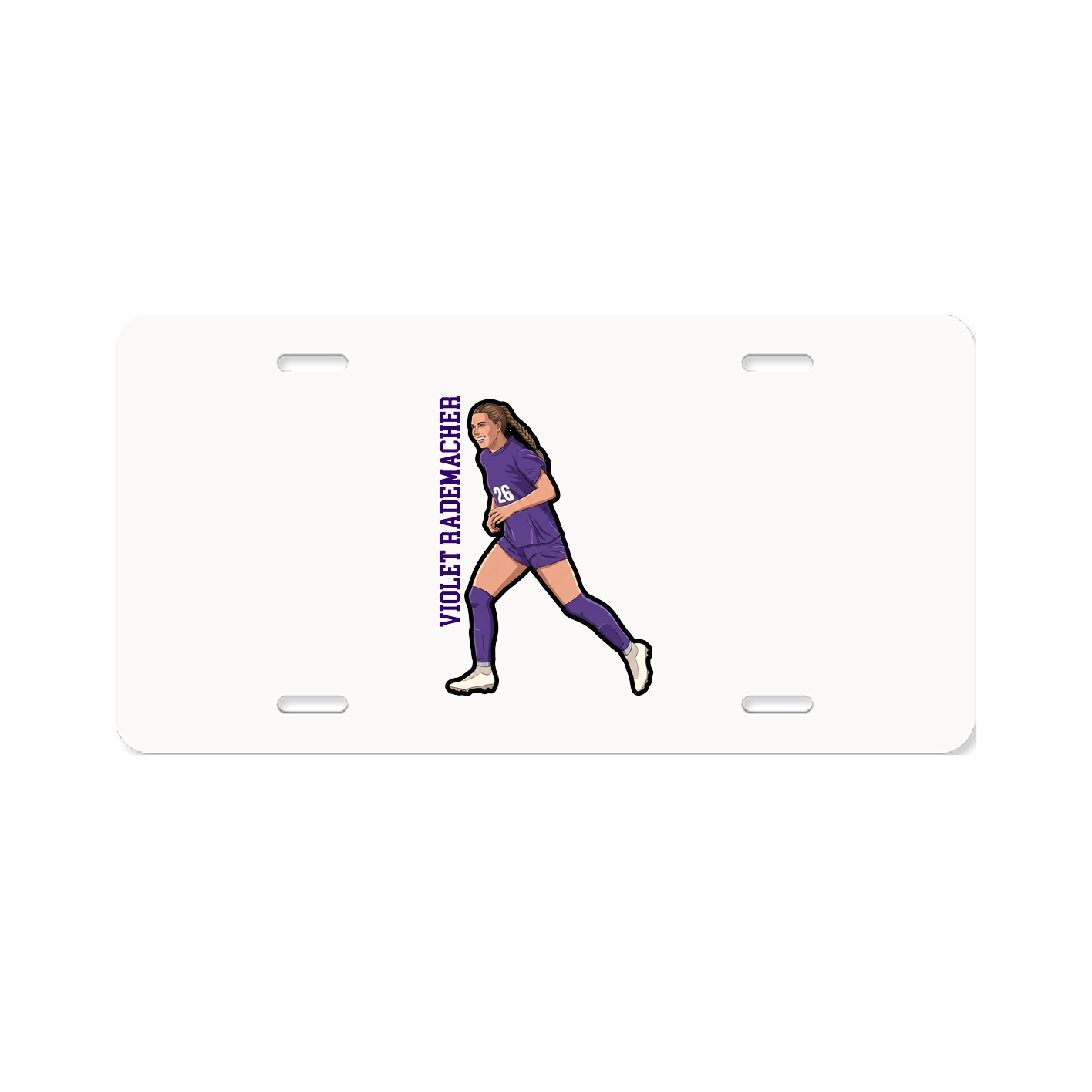 License Plate — Name Vertical in Classic