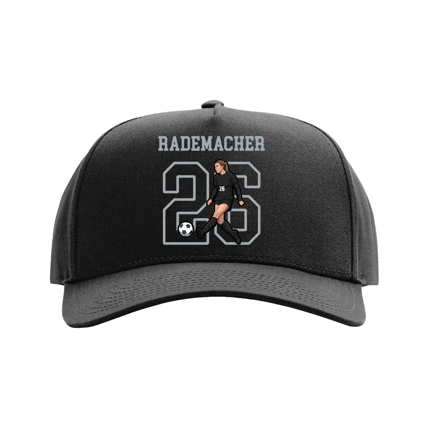 Full Fabric Five-Panel Champ Cap — Shirsey in Black