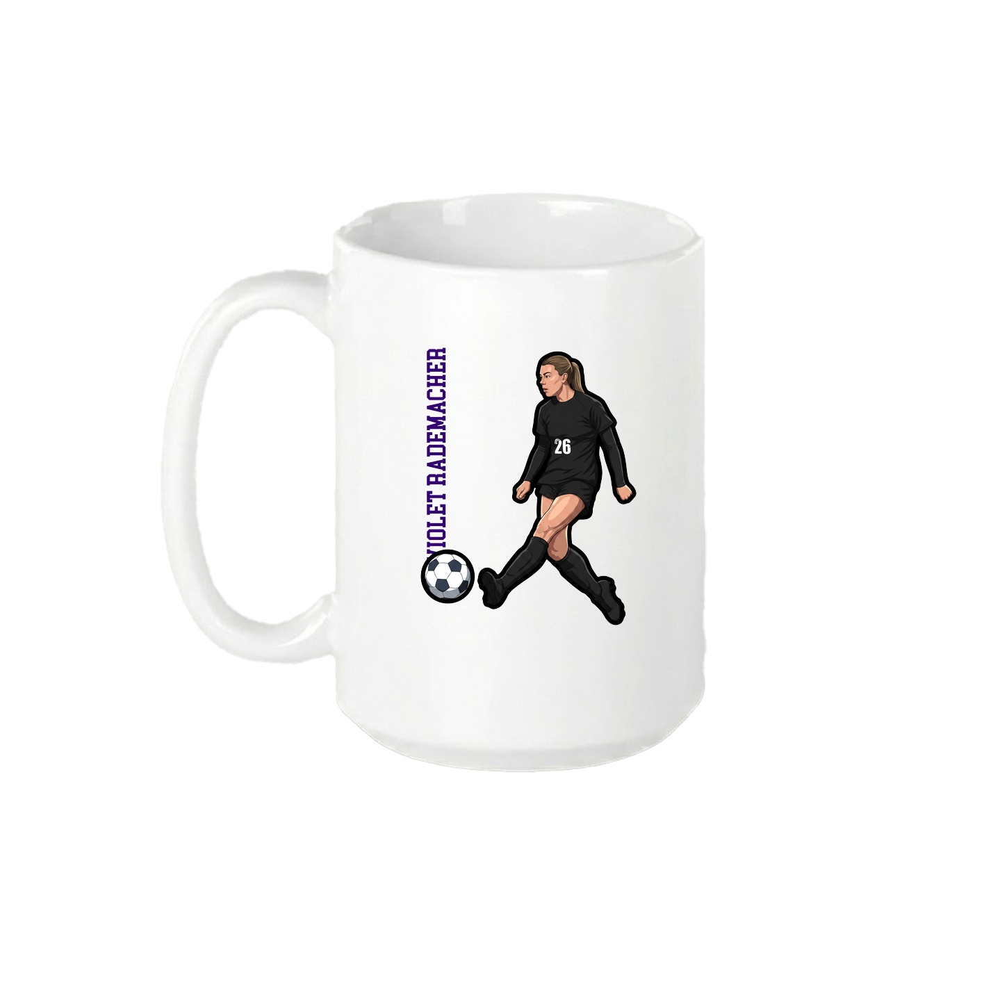 15oz Coffee Mug — Name Vertical in White
