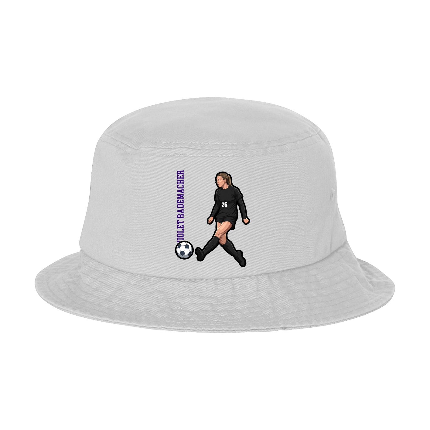 Bucket Cap — Name Vertical in White