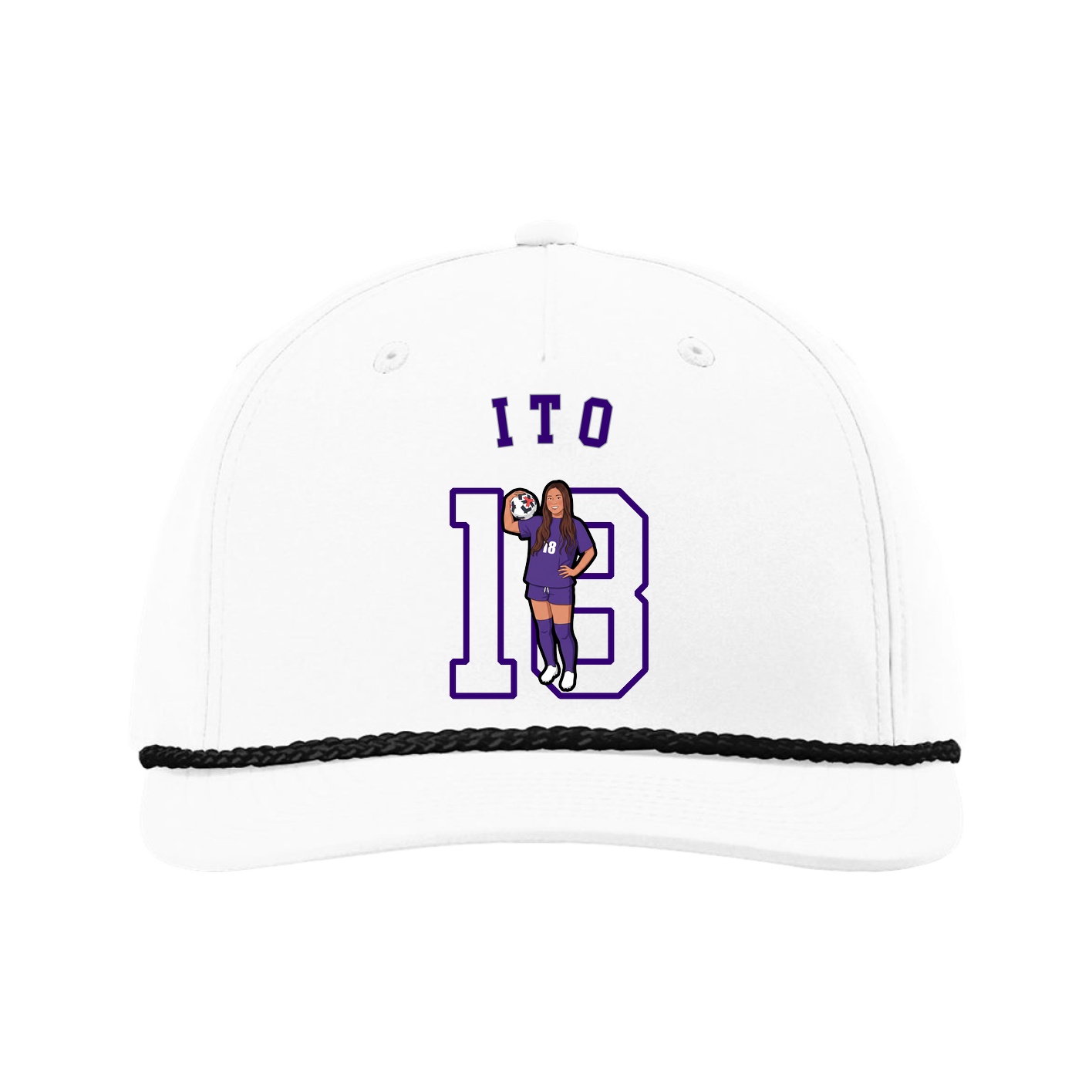 Five-Panel Classic Rope Cap — Shirsey Arch in White