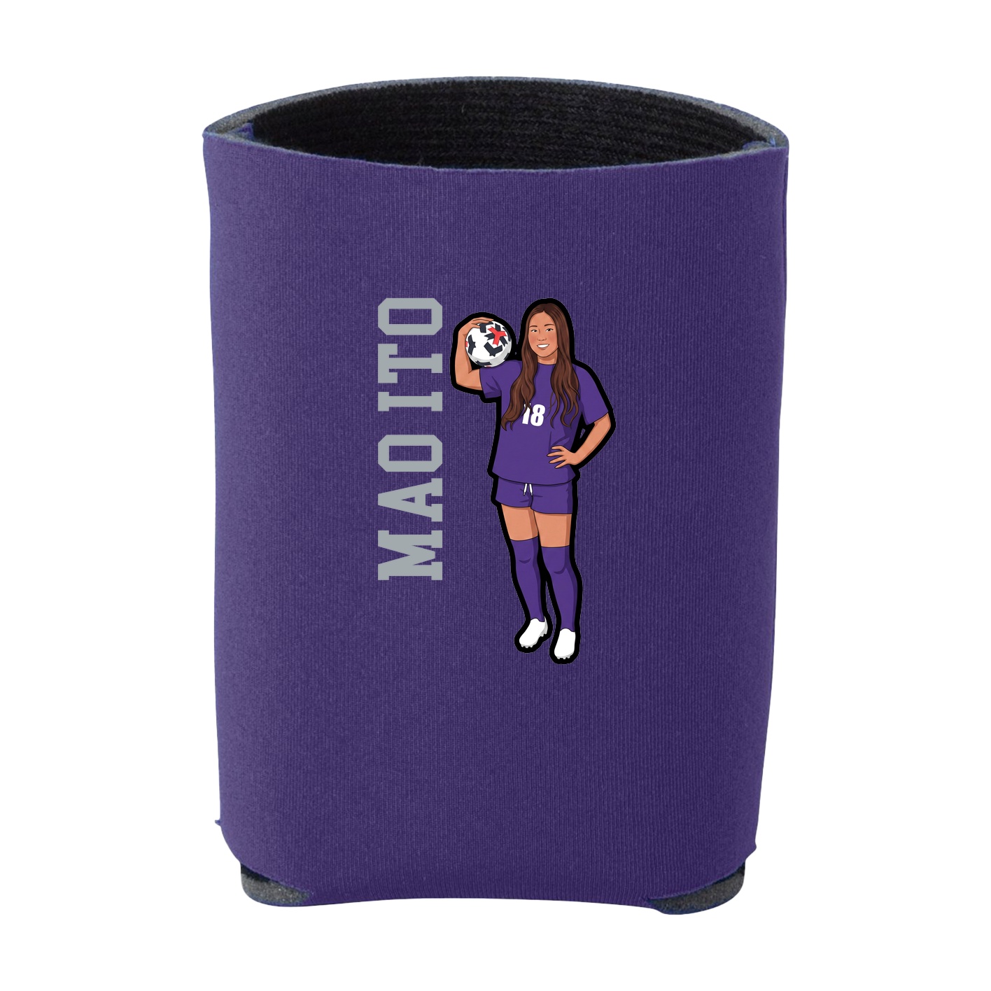 Can Holder — Name Vertical in Purple