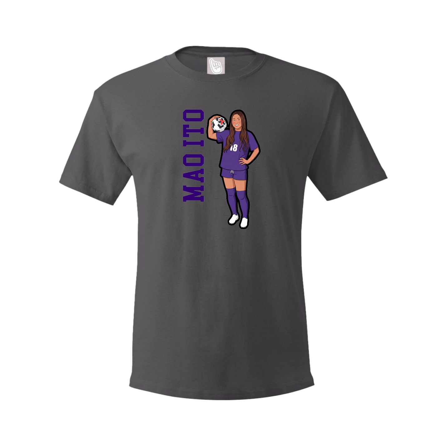 Tee — Name Vertical in Grey