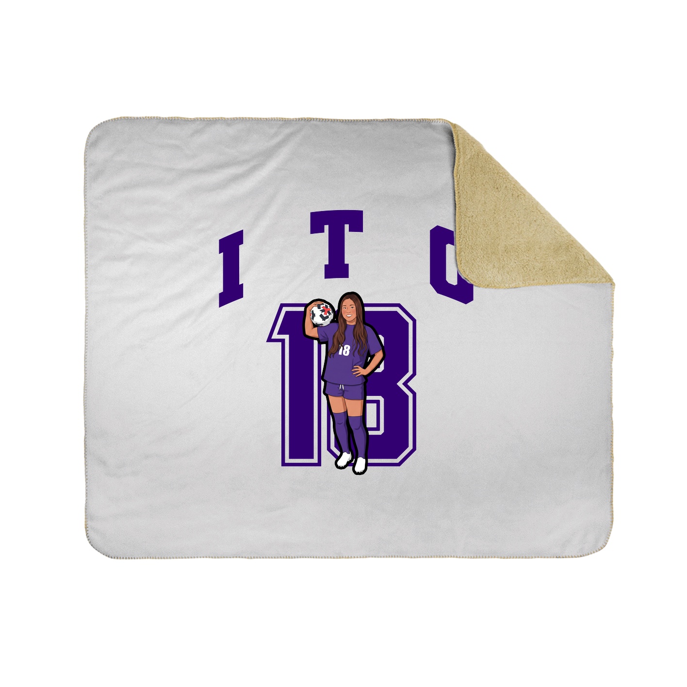 Throw Blanket — Number in White