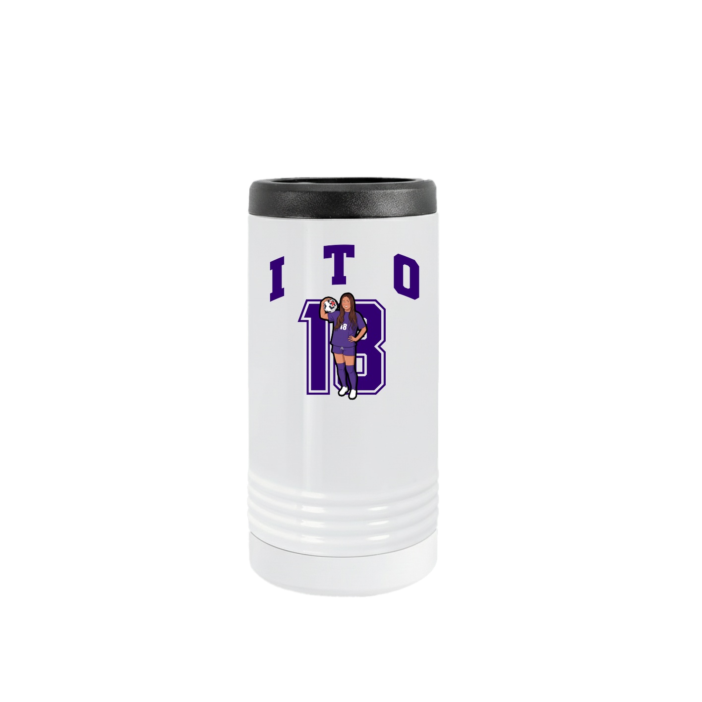 Slim Beverage Holder — Number in White