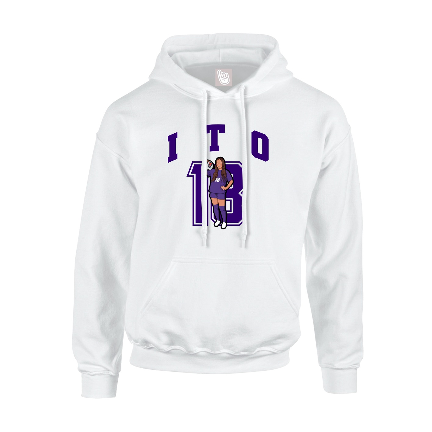 Hoodie — Number in White