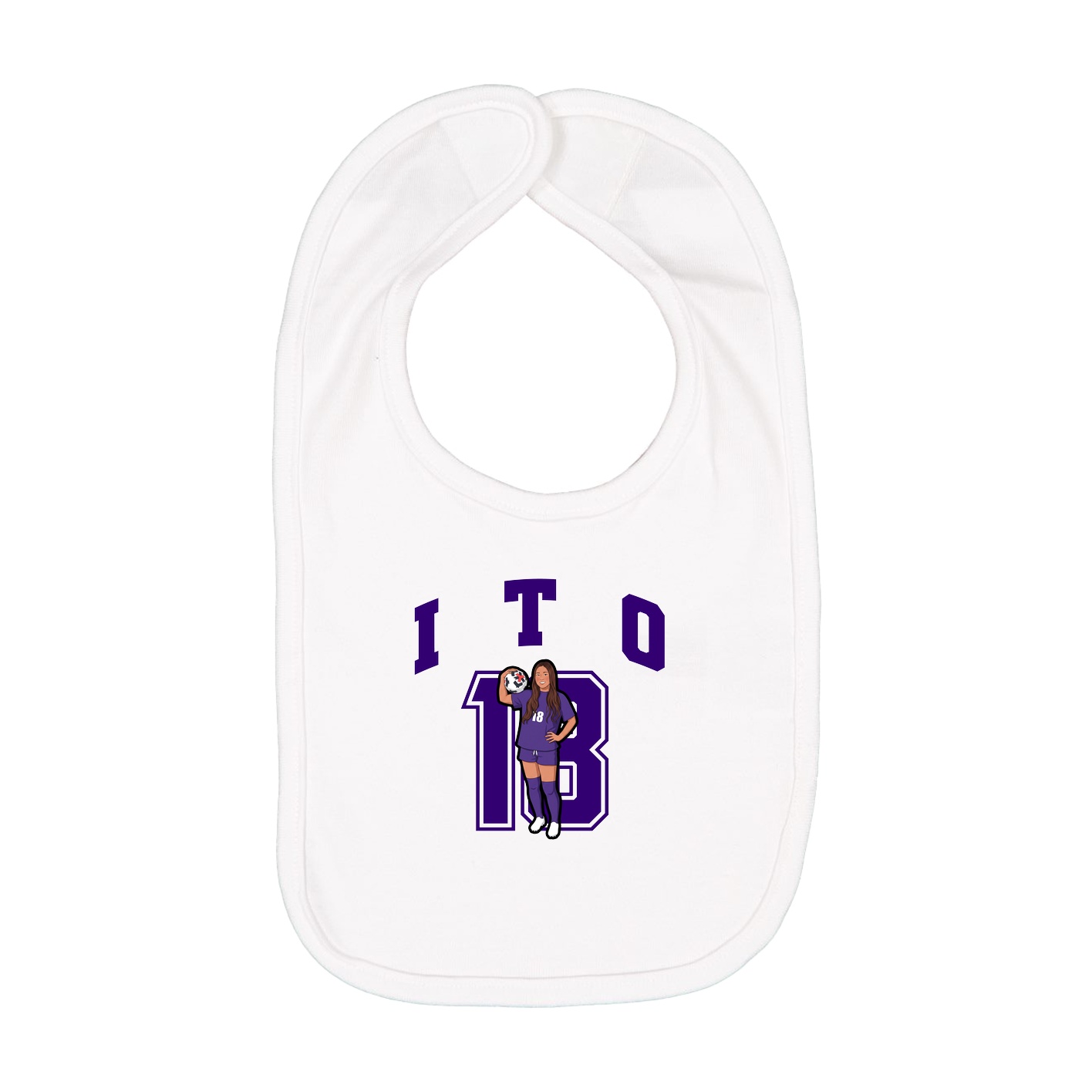 Infant Bib — Number in White