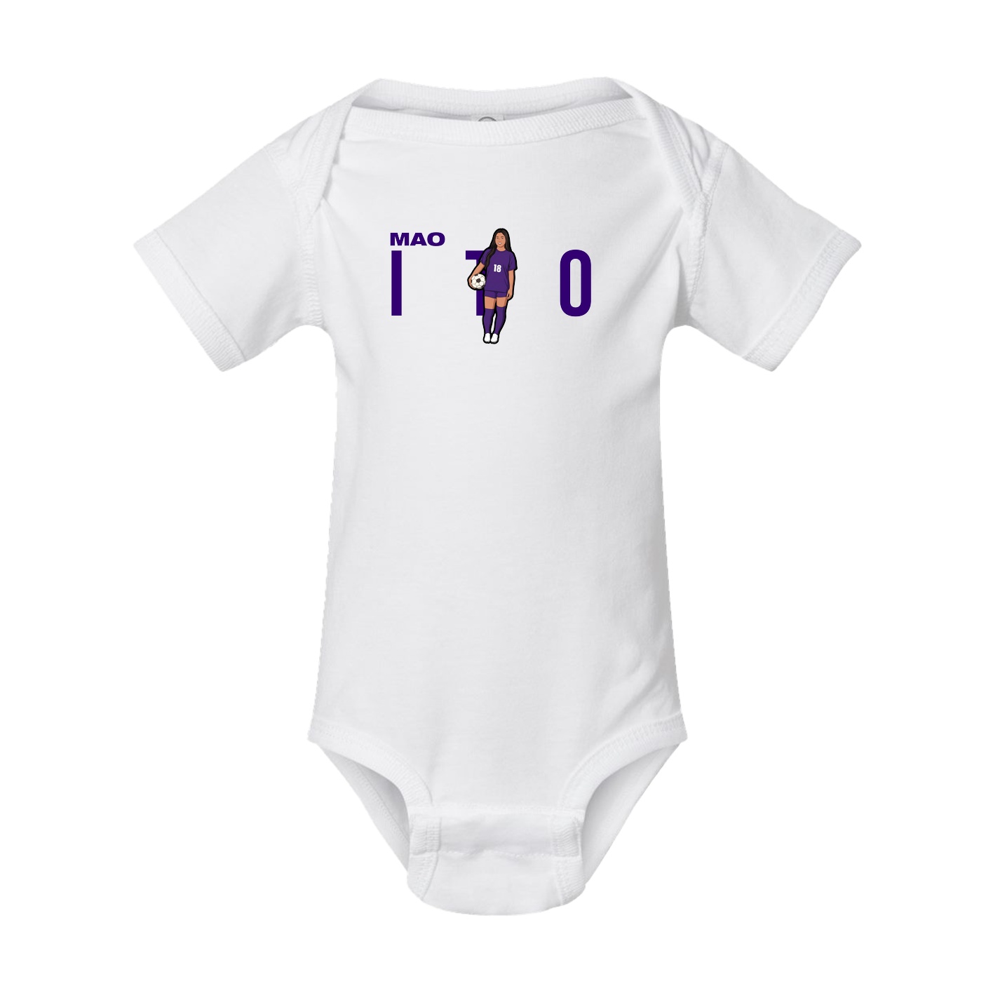 Baby Onesie — Player Name in White