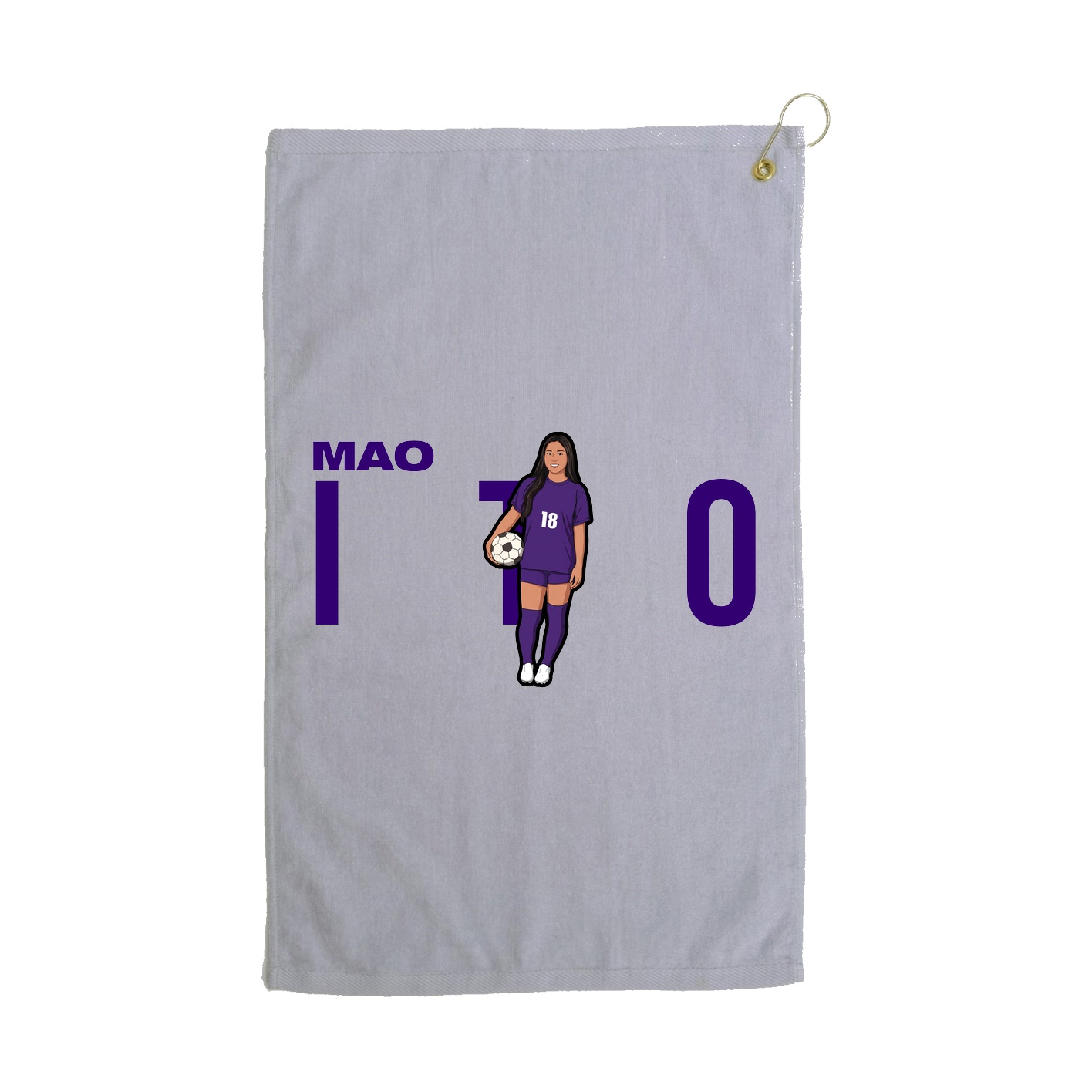 Golf Towel — Player Name in Grey