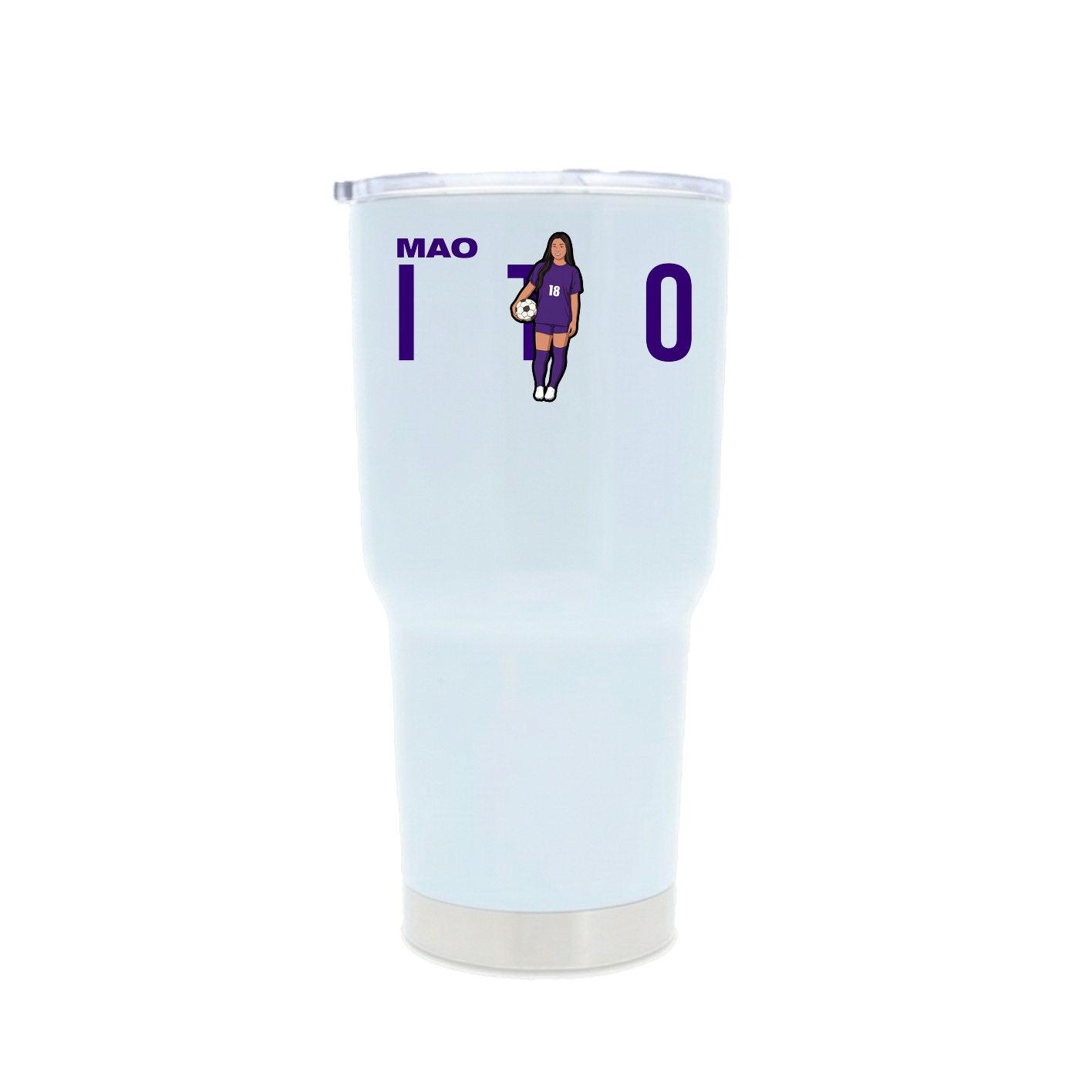 30oz Stainless Steel Tumbler — Player Name in White