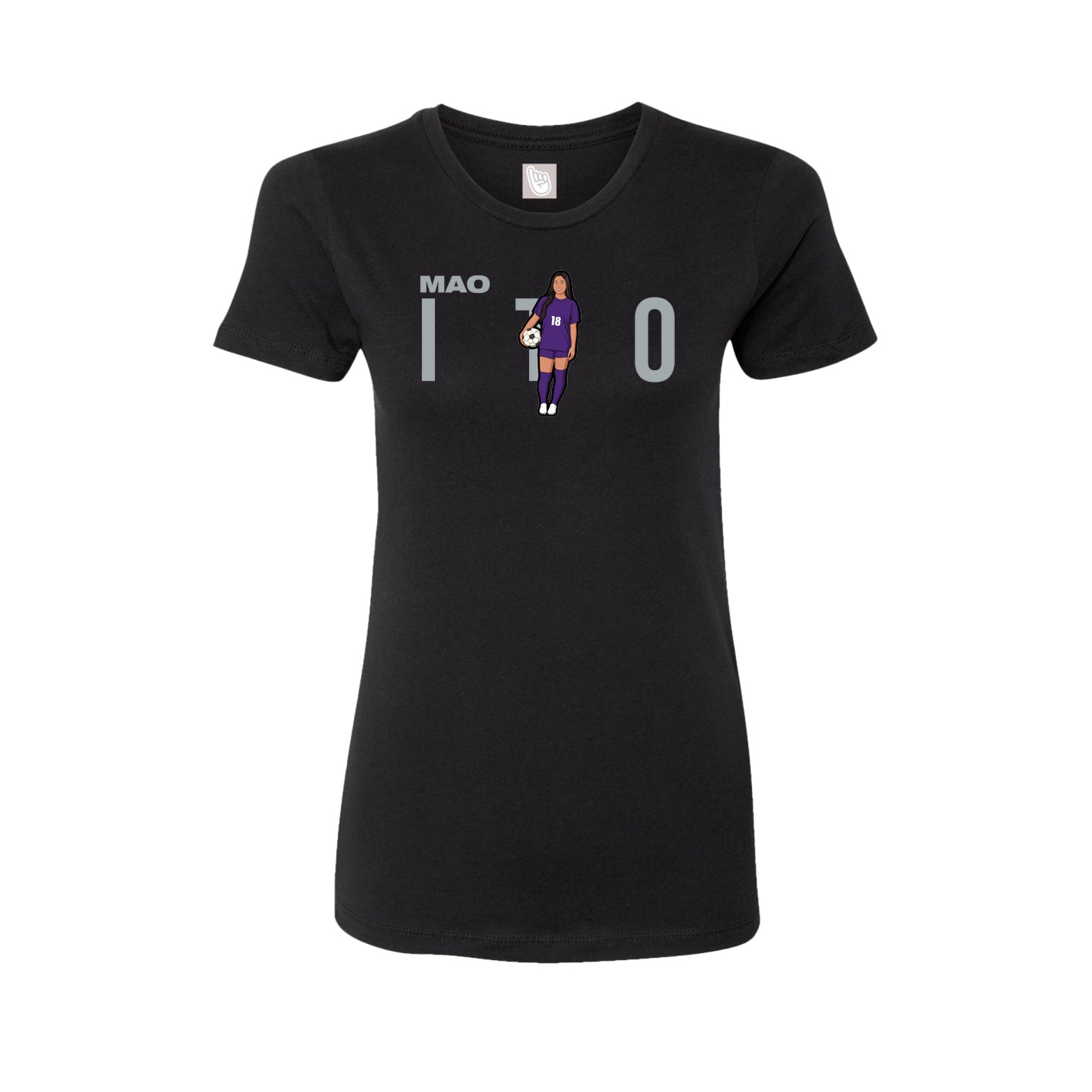 Fitted Women's Tee — Player Name in Black