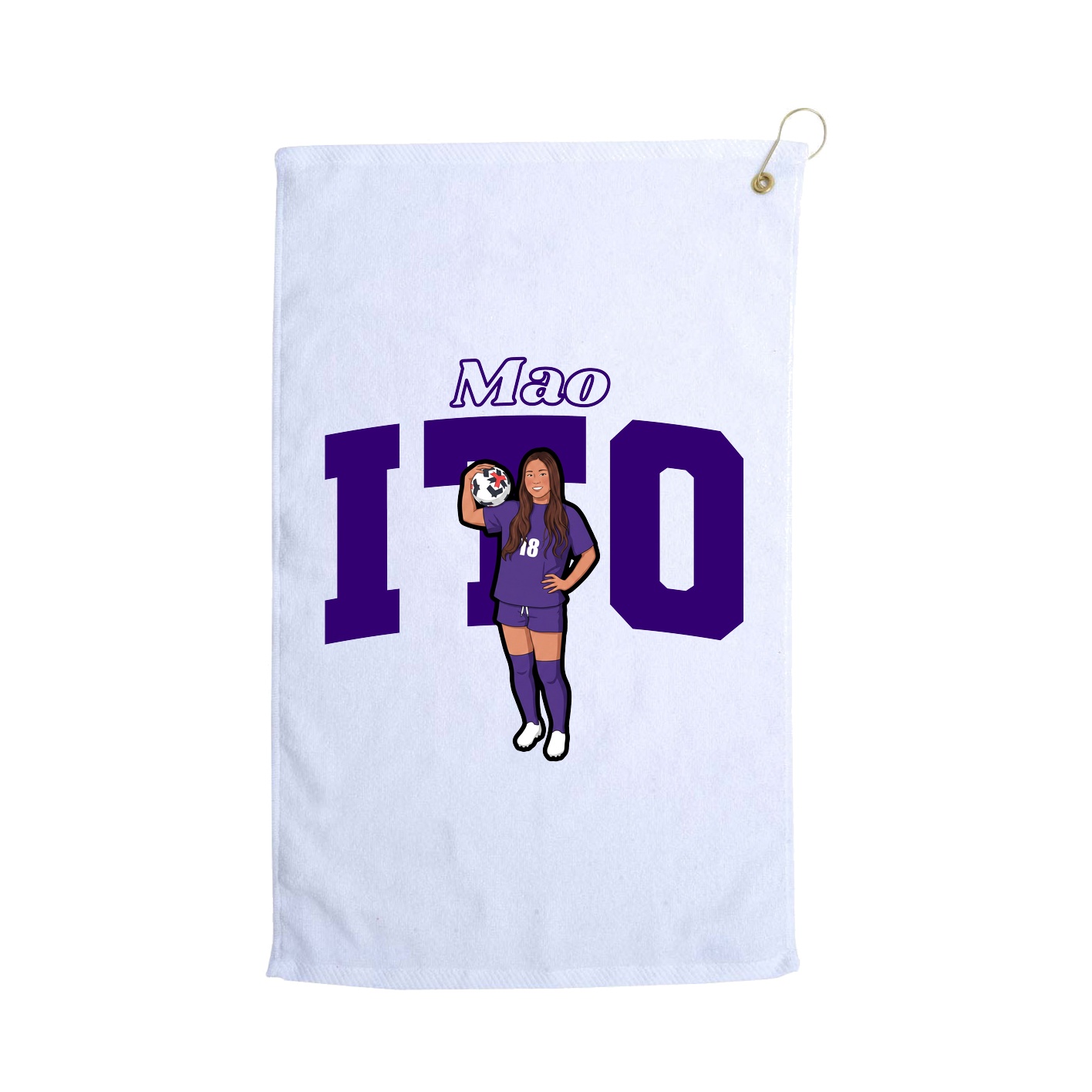 Golf Towel — Name Arch in White