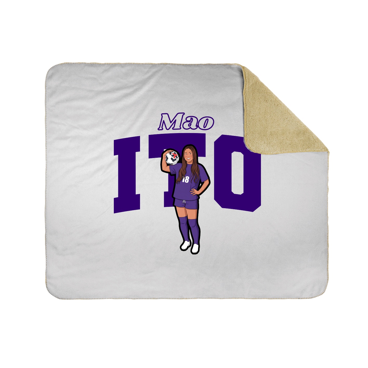 Throw Blanket — Name Arch in White