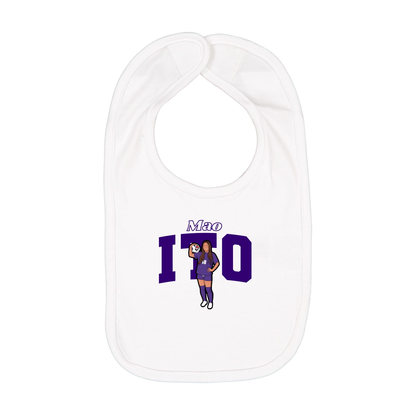 Infant Bib — Name Arch in White