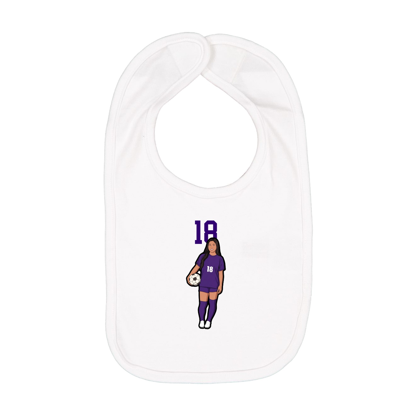 Infant Bib — Number Top in White