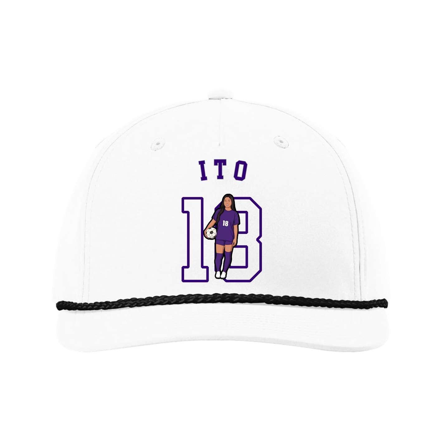 Five-Panel Classic Rope Cap — Shirsey Arch in White
