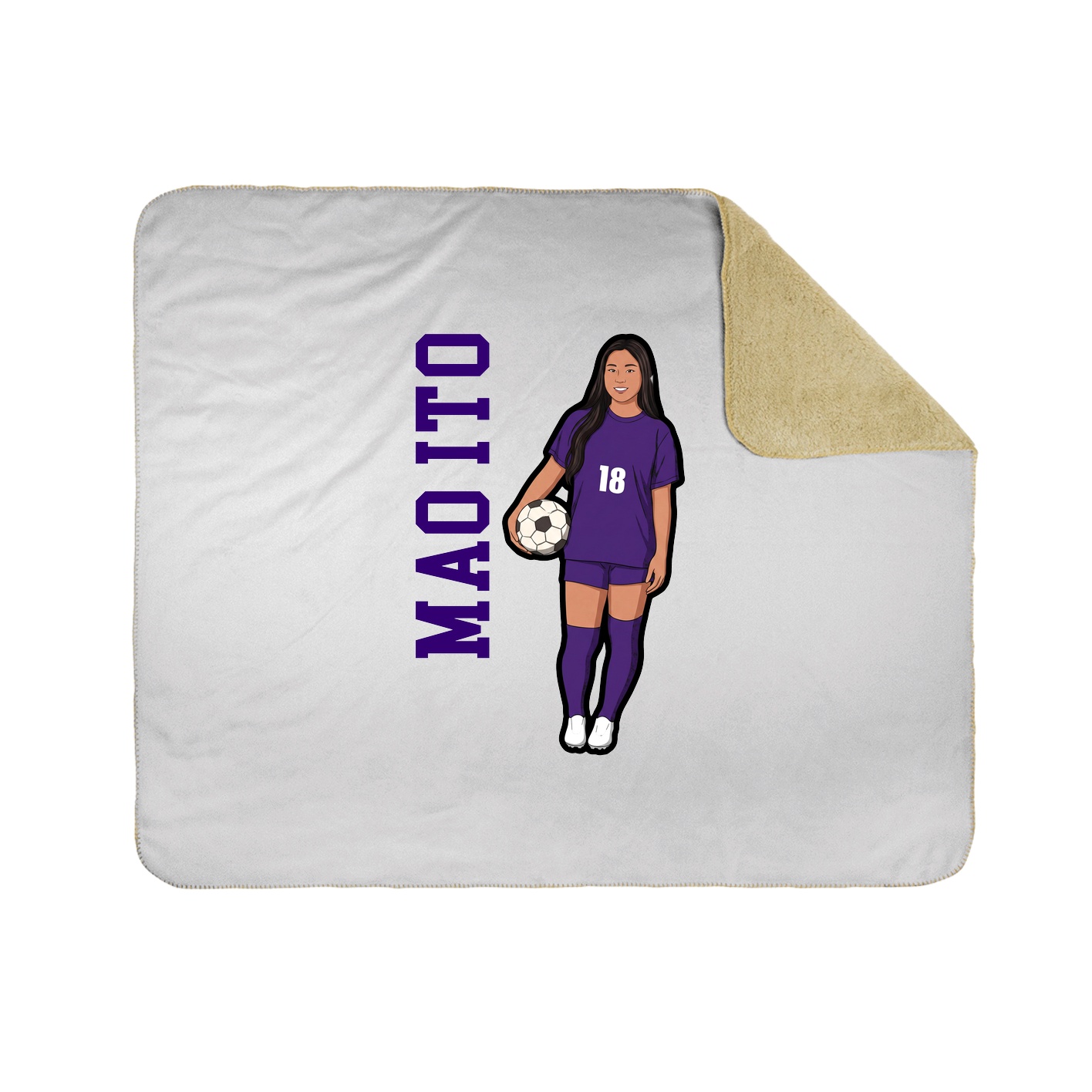 Throw Blanket — Name Vertical in White