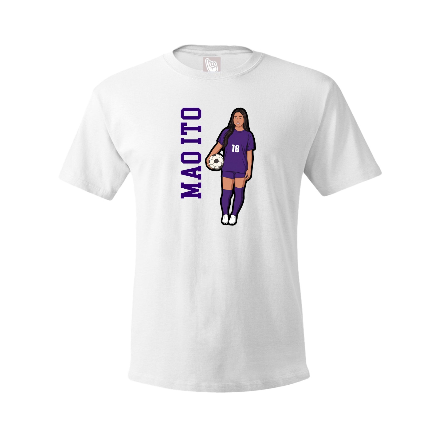 Tee — Name Vertical in White