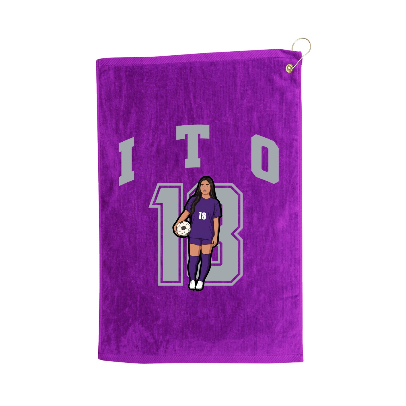 Golf Towel — Number in Purple