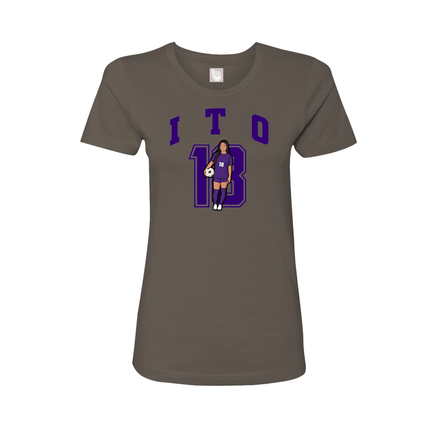 Fitted Women's Tee — Number in Grey