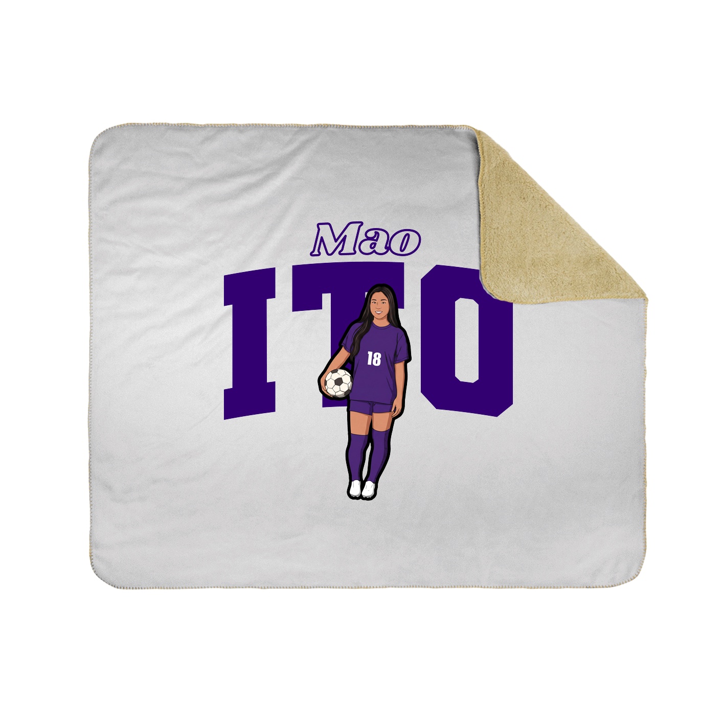 Throw Blanket — Name Arch in White