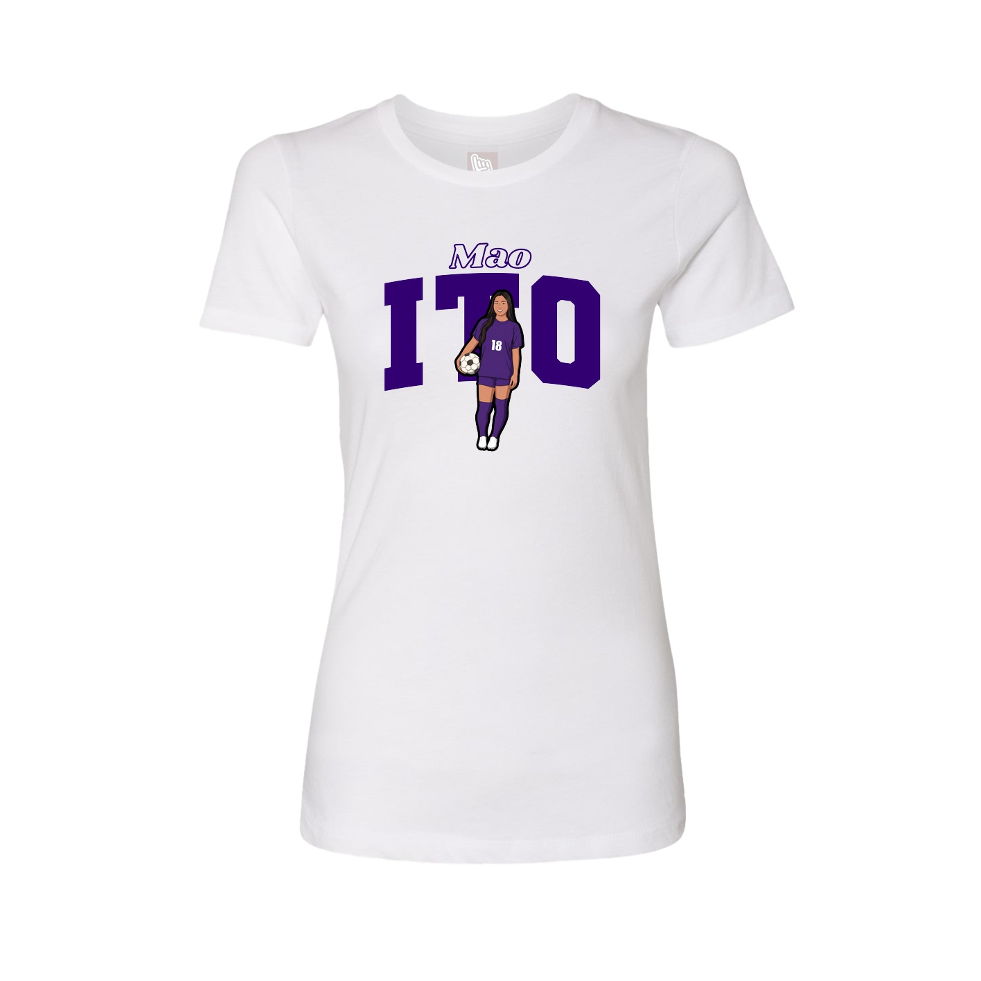 Fitted Women's Tee — Name Arch in White