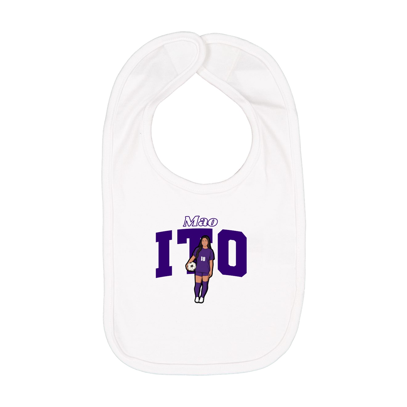 Infant Bib — Name Arch in White