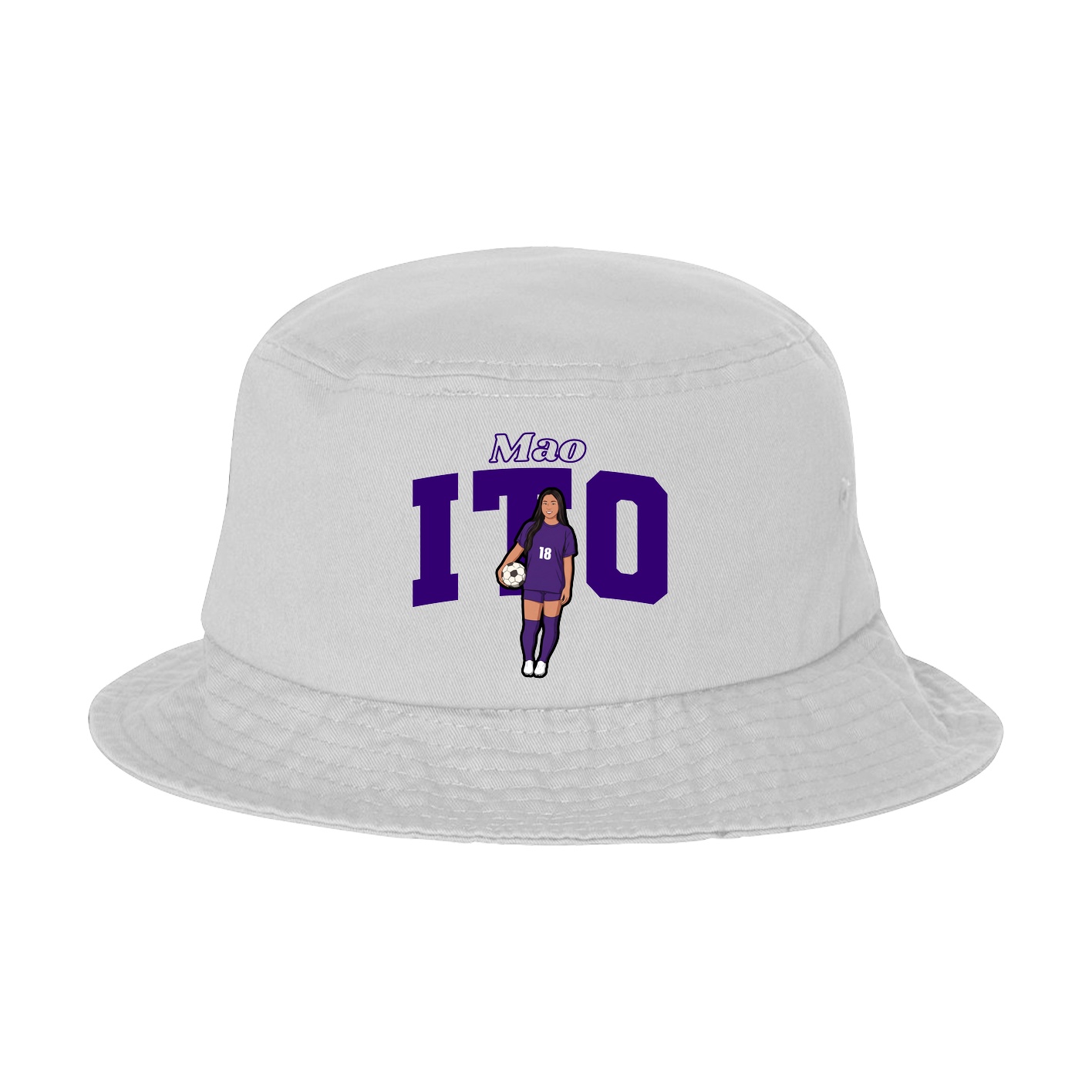Bucket Cap — Name Arch in White