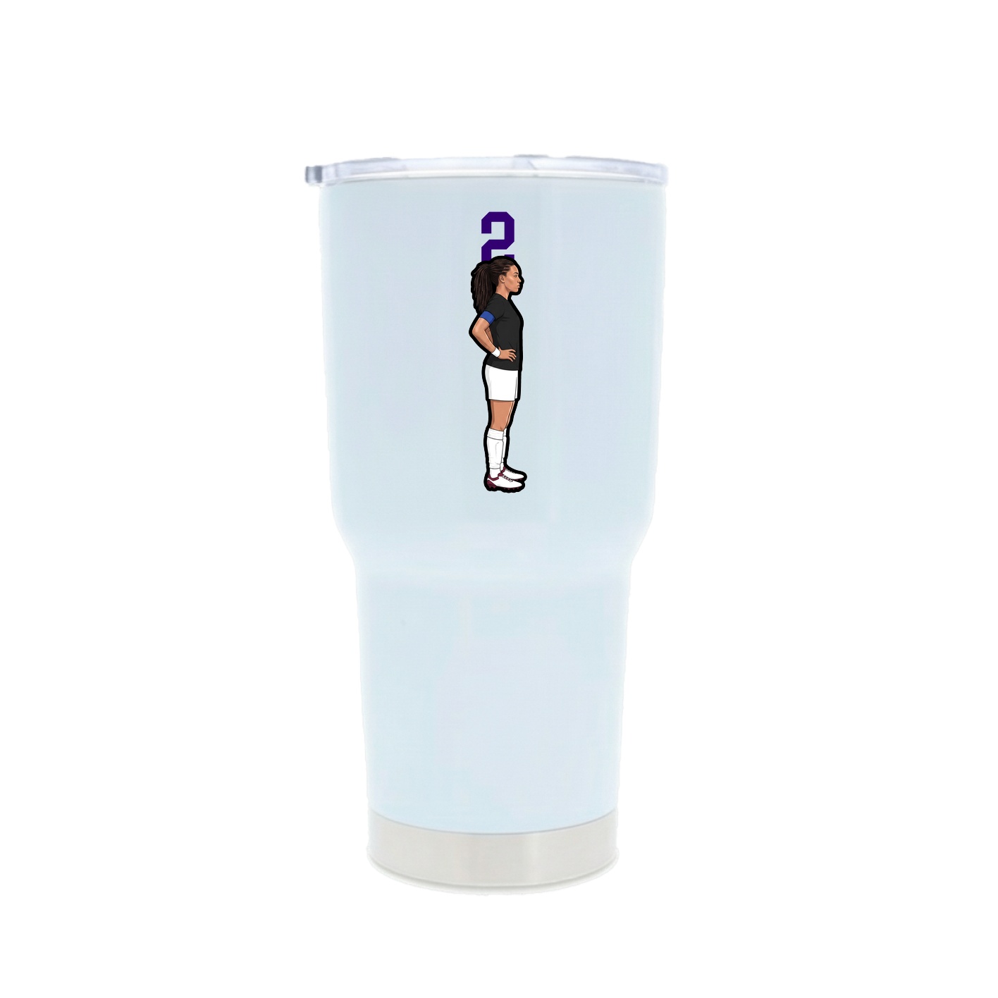 30oz Stainless Steel Tumbler — Number Top in White