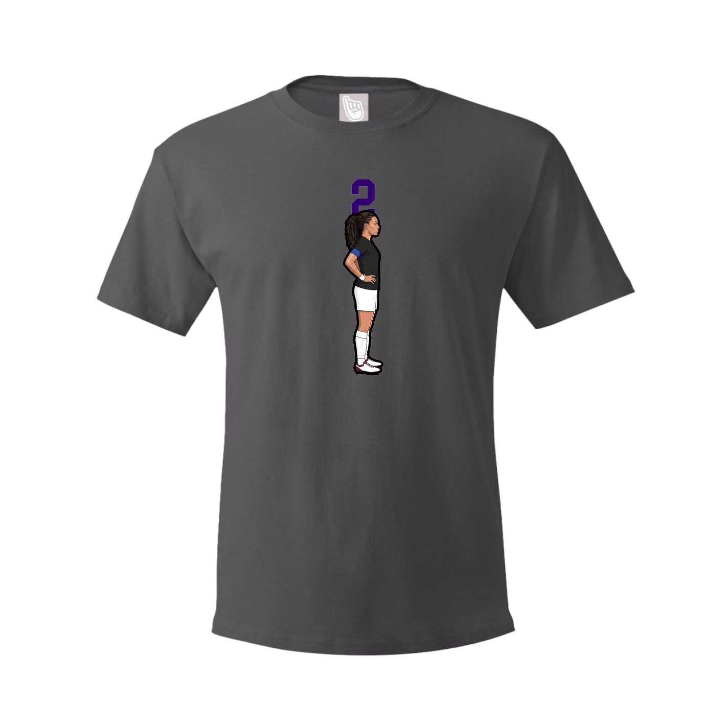 Youth Tee — Number Top in Grey