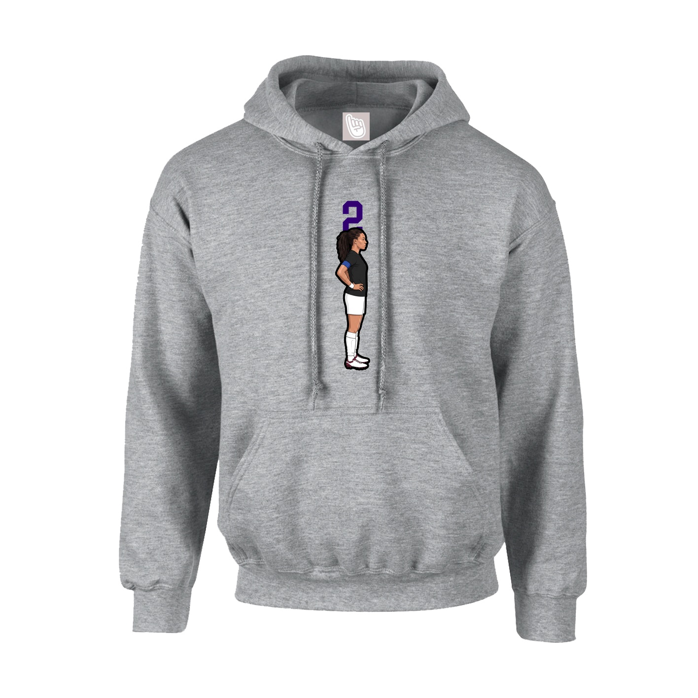 Hoodie — Number Top in Grey