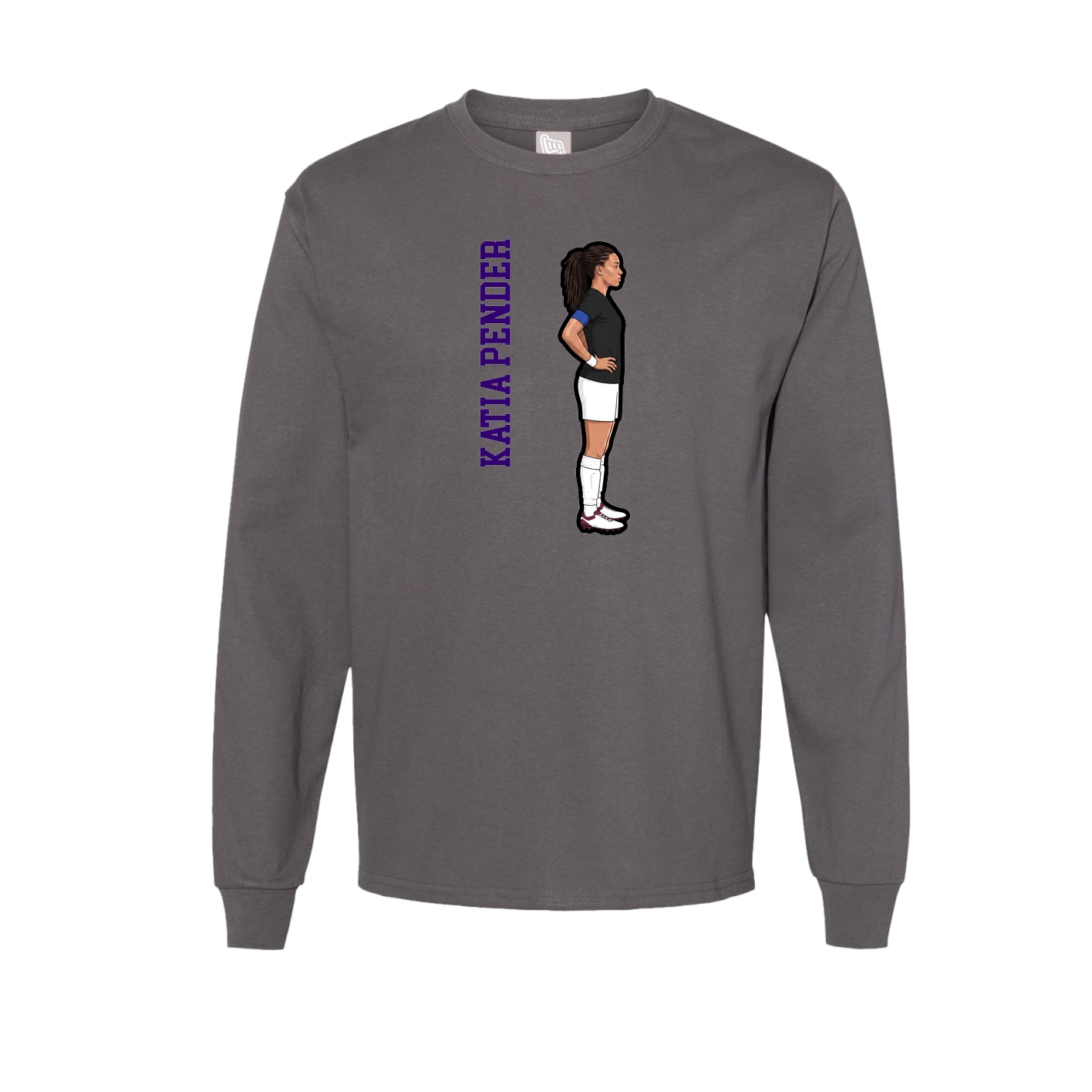 Long Sleeve Tee — Name Vertical in Grey