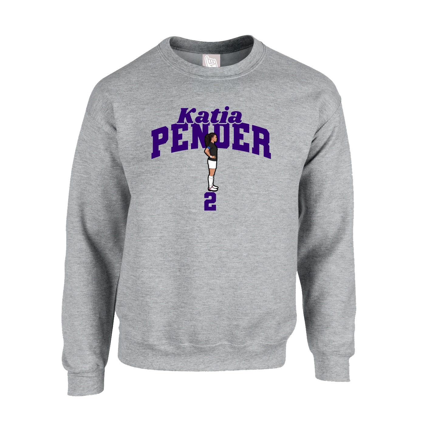 Fleece Crew — Signature Arch in Grey