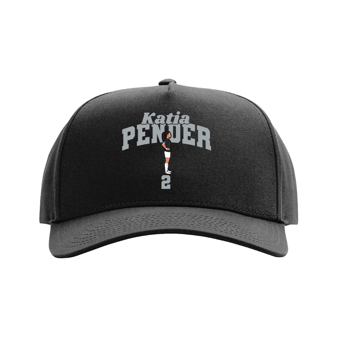 Full Fabric Five-Panel Champ Cap — Signature Arch in Black