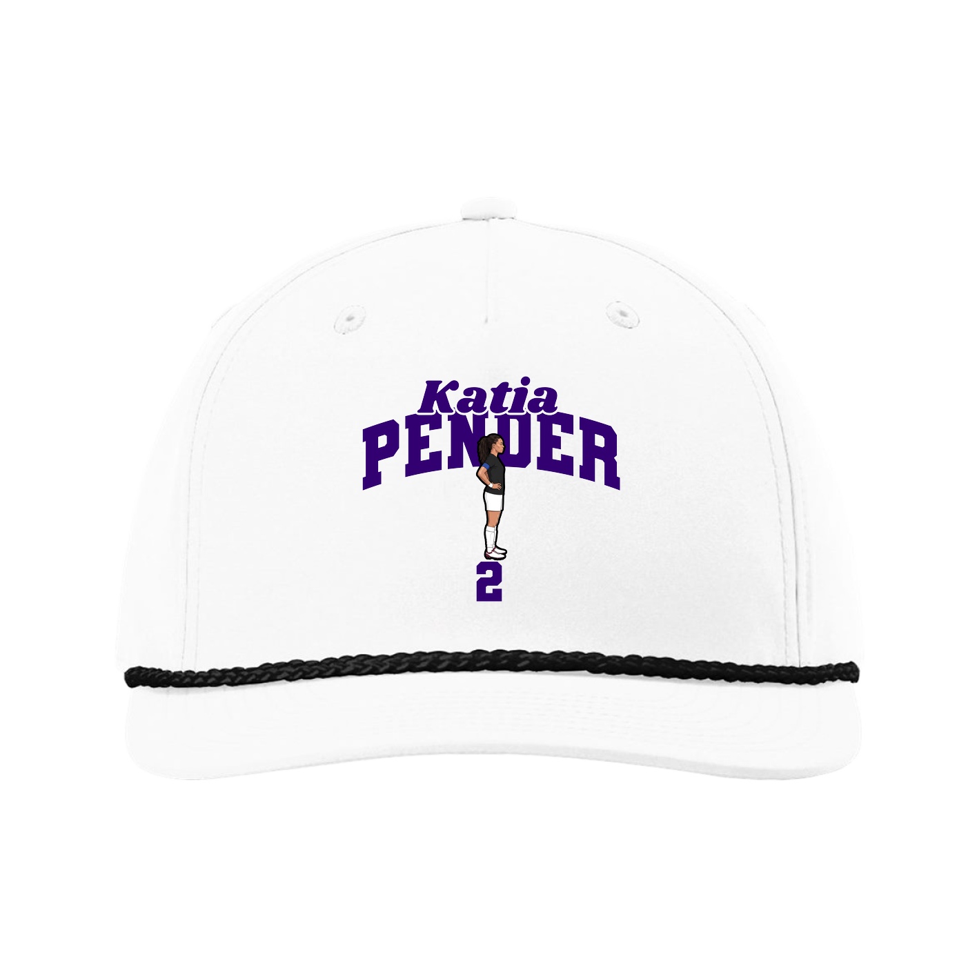 Five-Panel Classic Rope Cap — Signature Arch in White
