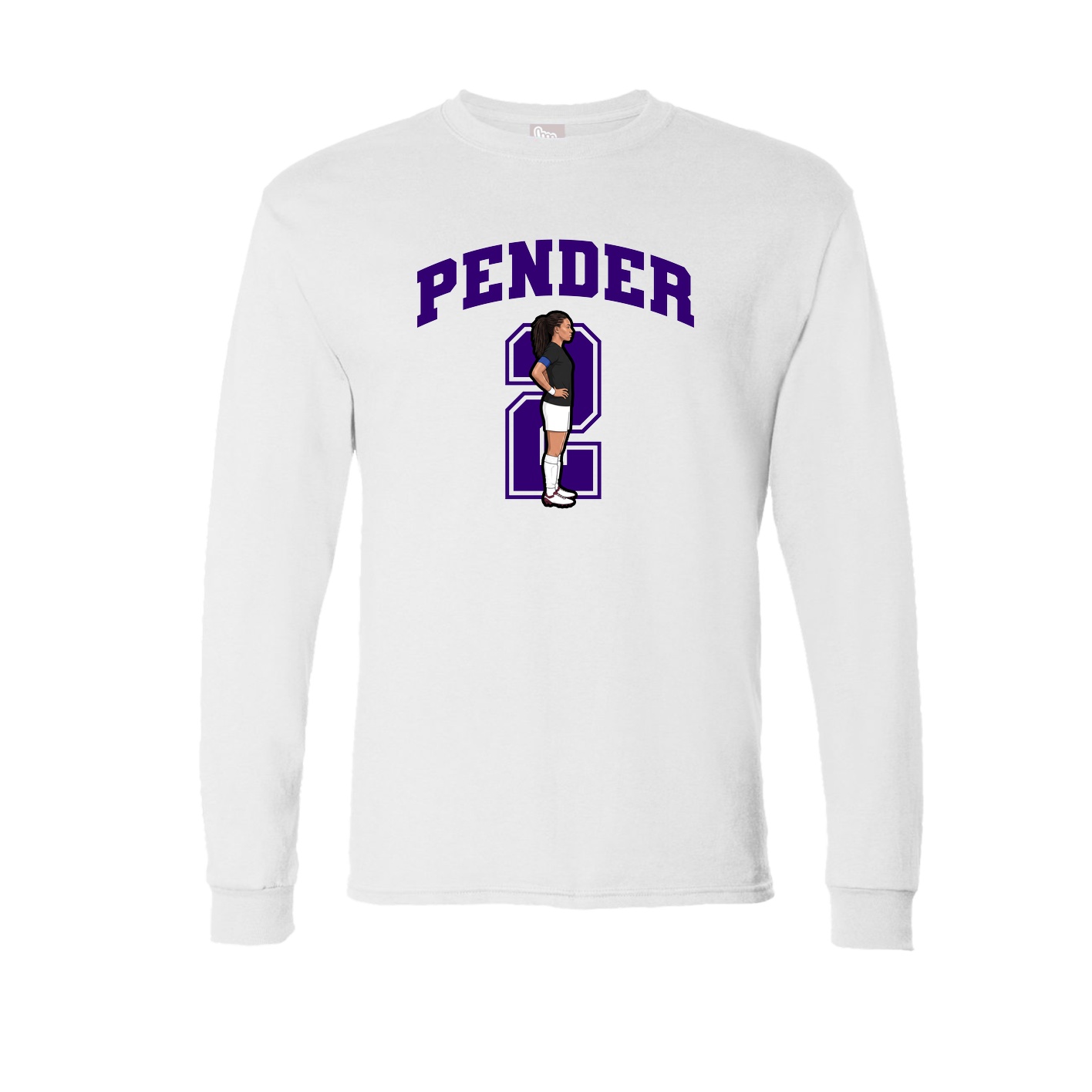 Long Sleeve Tee — Number in White