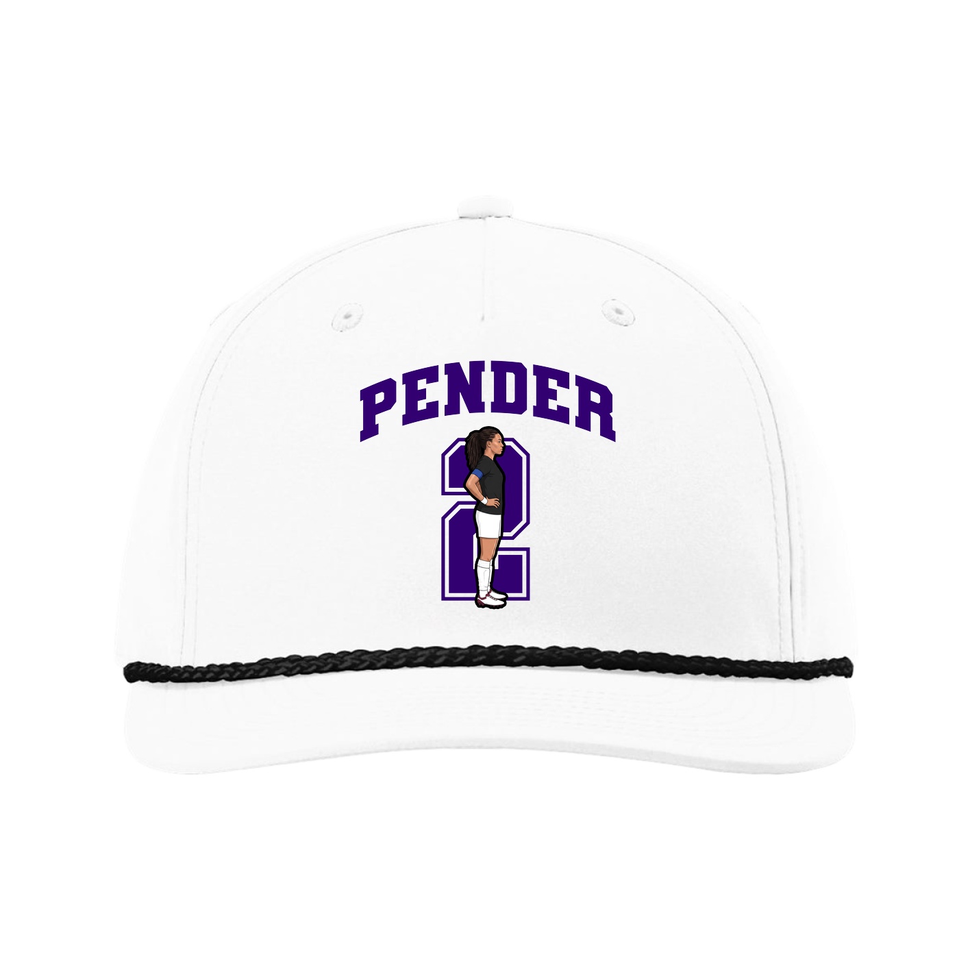 Five-Panel Classic Rope Cap — Number in White