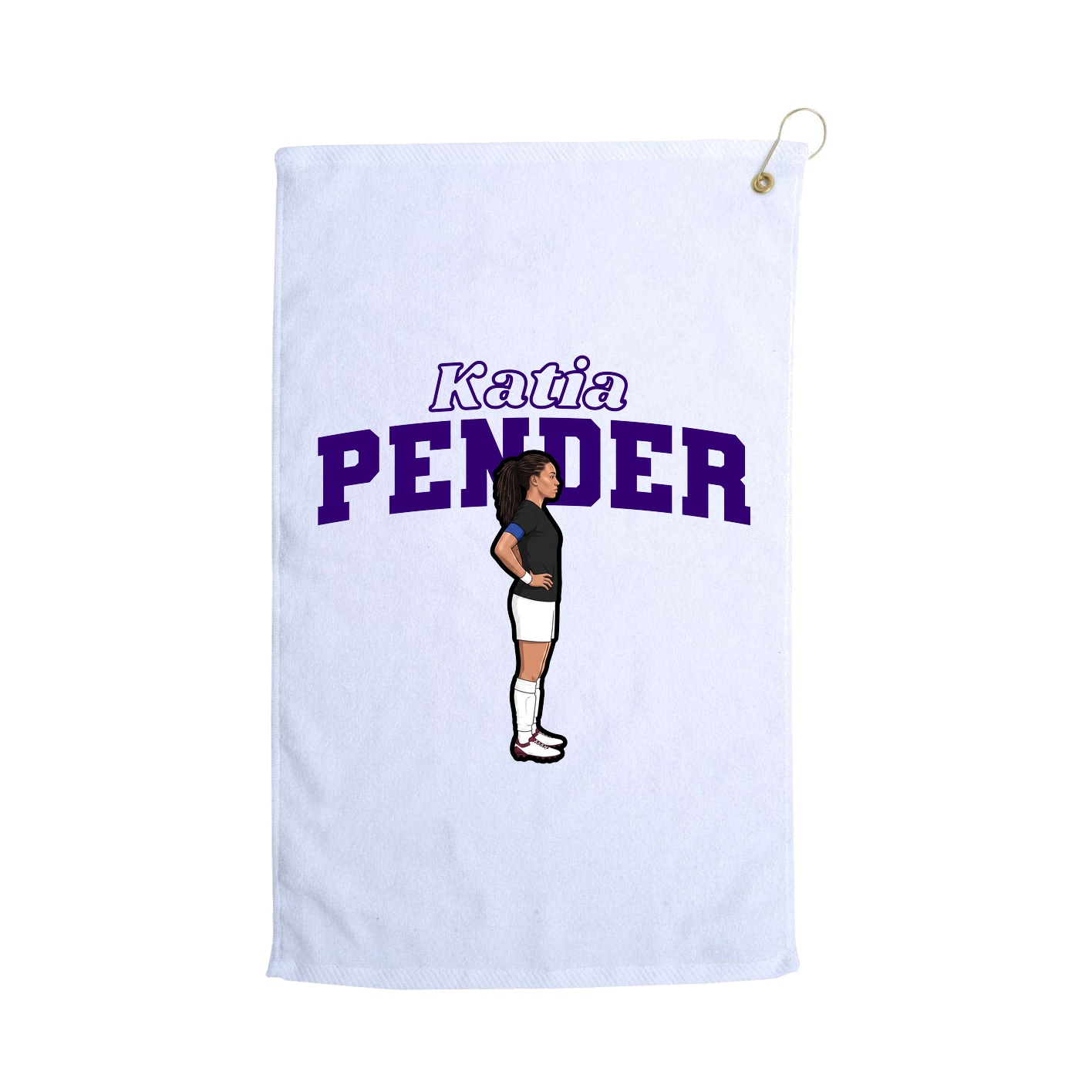 Golf Towel — Name Arch in White