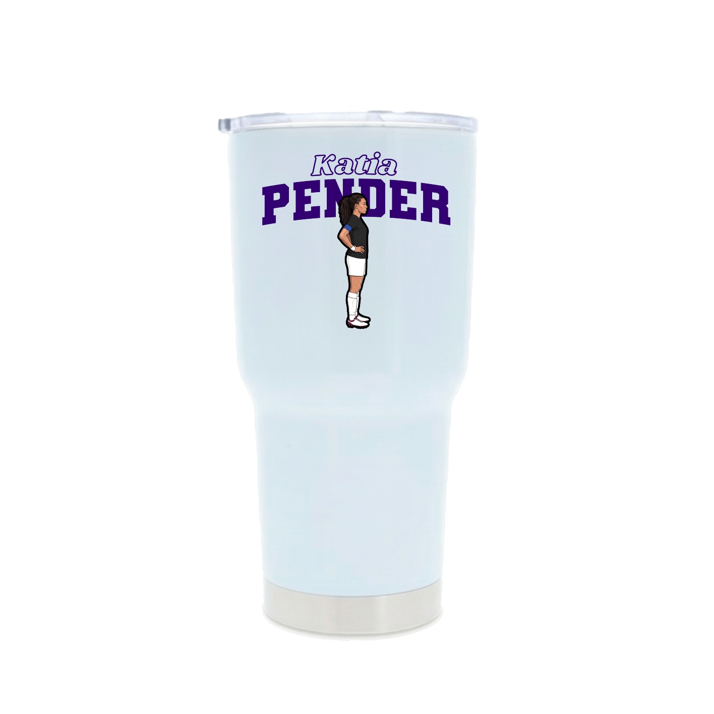 30oz Stainless Steel Tumbler — Name Arch in White