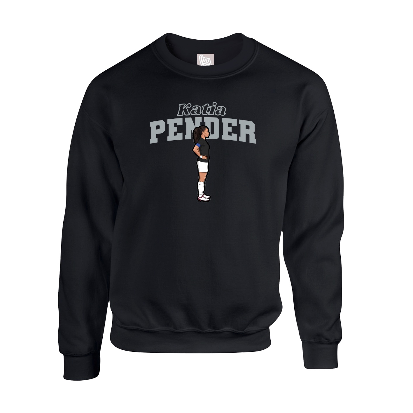 Fleece Crew — Name Arch in Black
