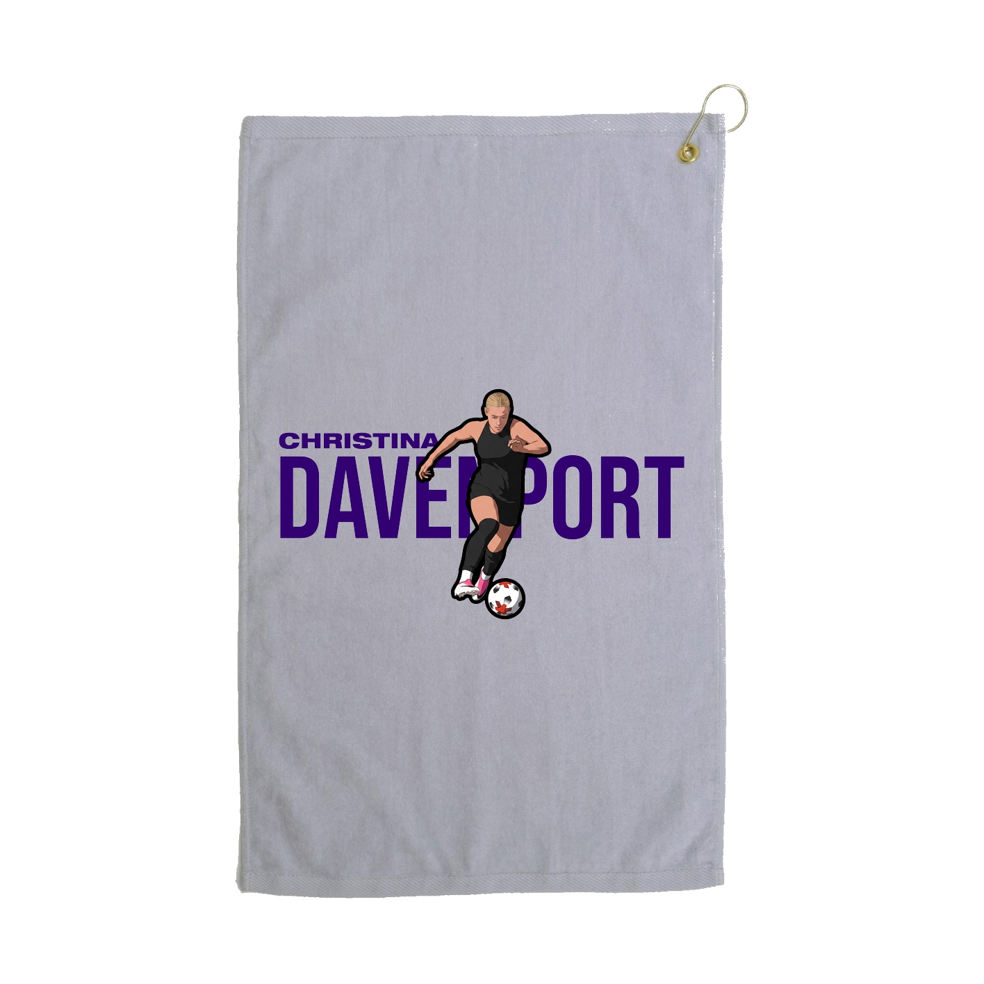 Golf Towel — Player Name in Grey